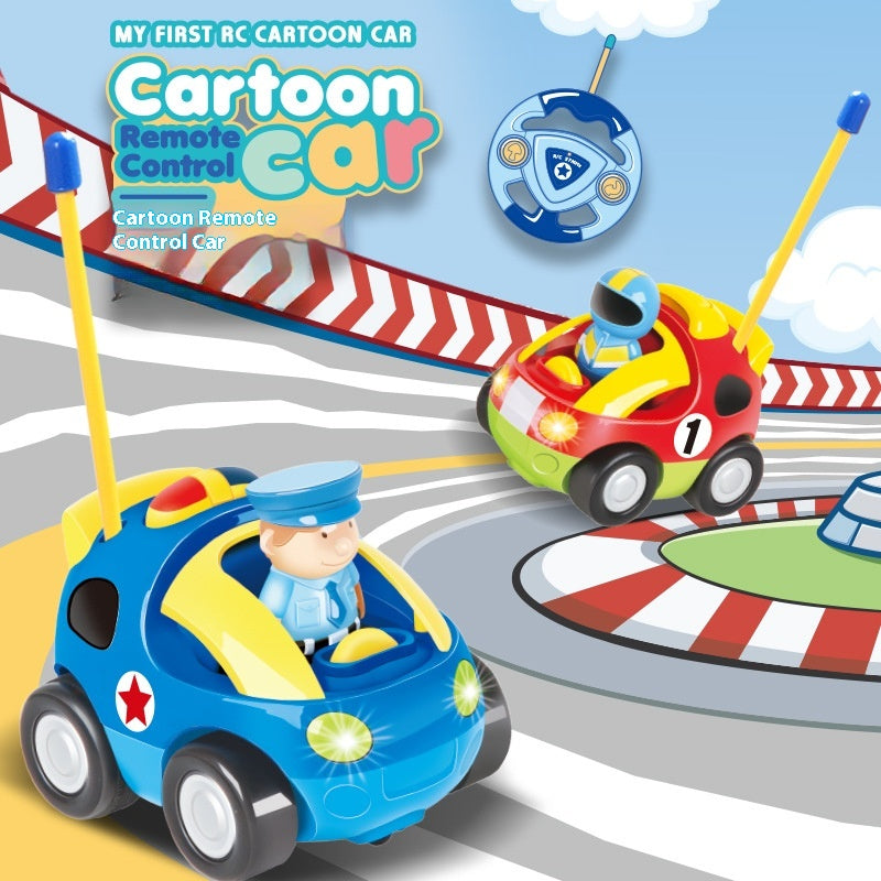 Rescue Squad RC Cartoon Cruiser | 2.4G Educational Remote Control Car with Lights & Sounds | Role Play Toy for Kids 3-8