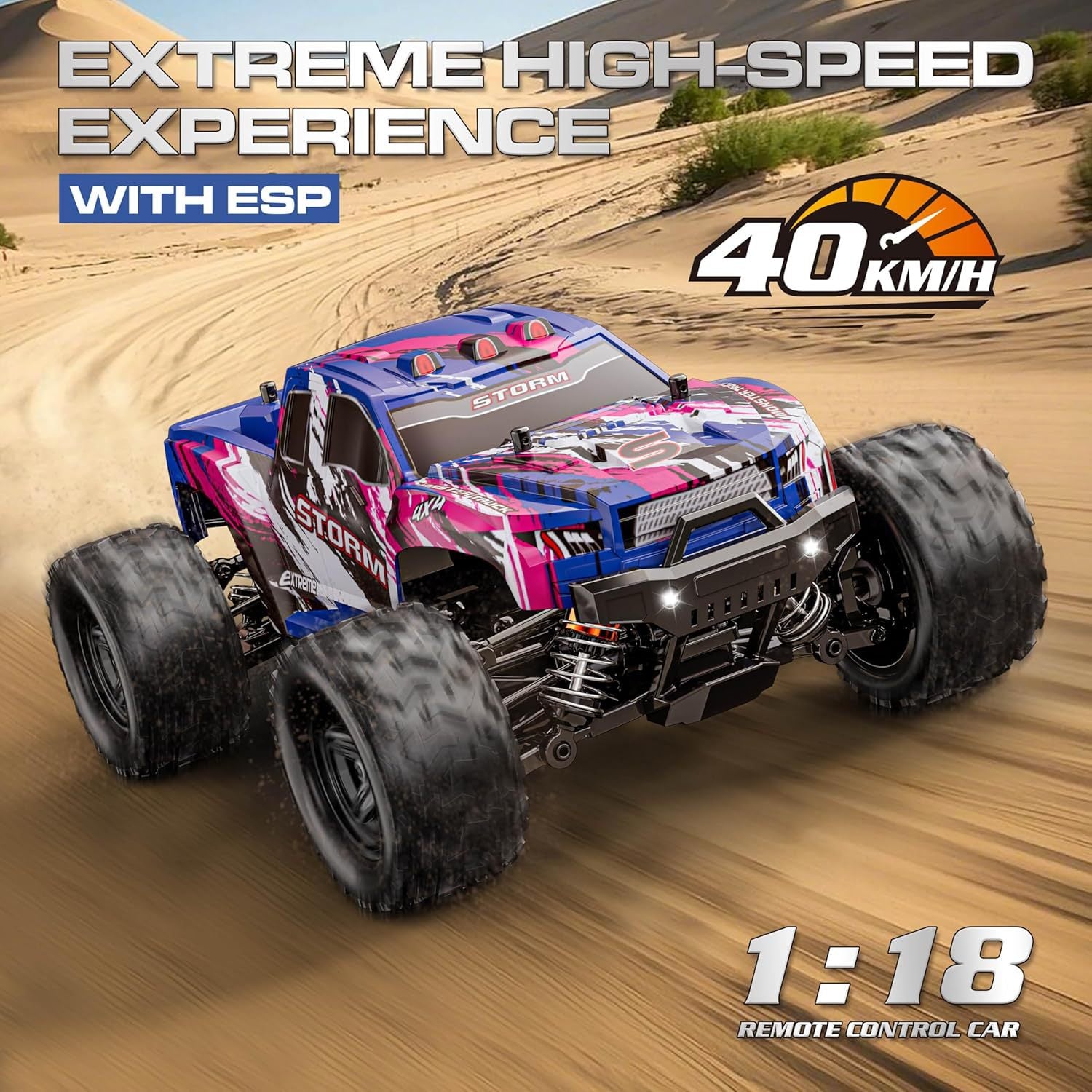 1/18 Scale Rock Crawler RC Car - Brushed 4x4 Off-Road Truck with 2.4G Proportional Control