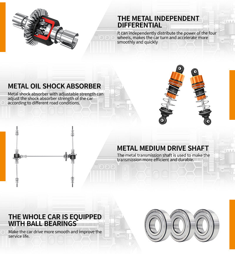 1/14 Scale 70KM/H Brushless Monster Truck - 4WD Off-Road RC Car with Oil Shocks & Anti-Flip Cage