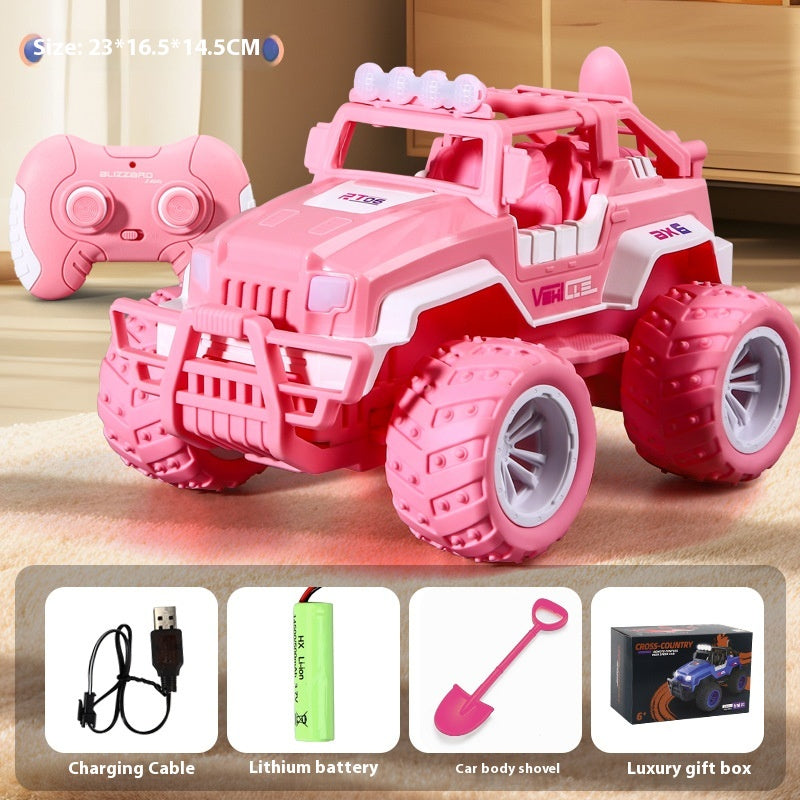 Sparkle Pink RC Crawler | 4WD Off-Road Car for Girls with Light-Up Wheels | Large Scale Remote Control Gift