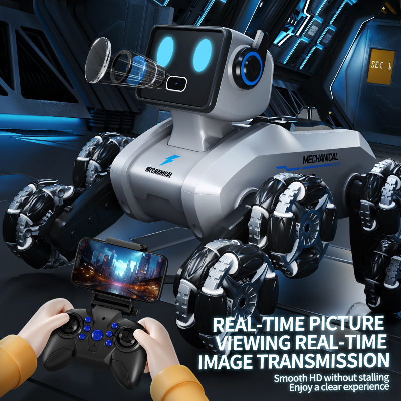 Robotic Dog with Water Capsule Game System - Camera,Remote Control Transforming Robot Dog - Gel Capsule Launcher, Gesture Control & 8-Wheel Stunts Ages 10+