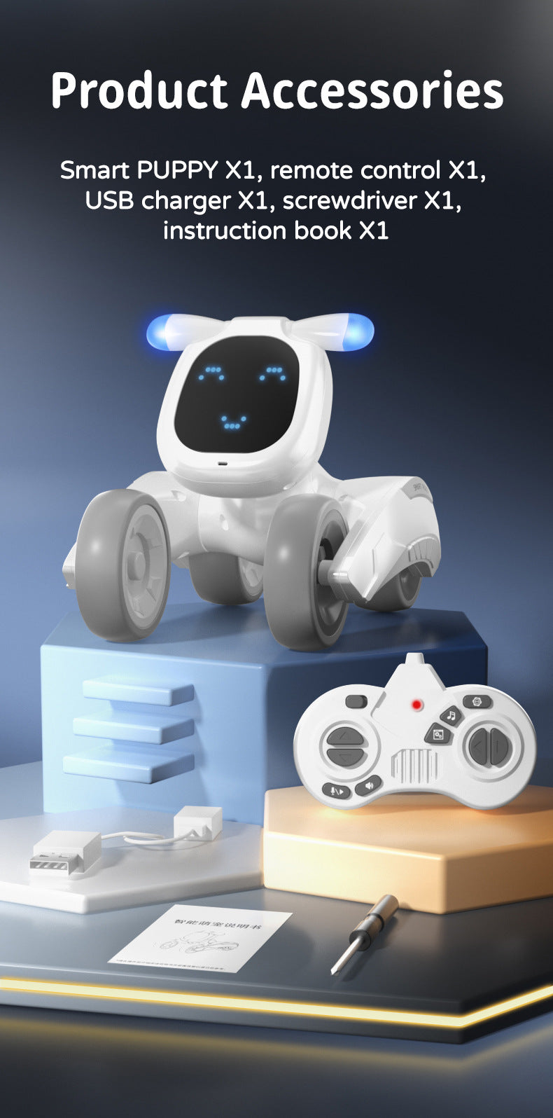 Interactive Robot Dog with Voice Recognition - Educational Smart Pet for Kids, STEM Learning Toy