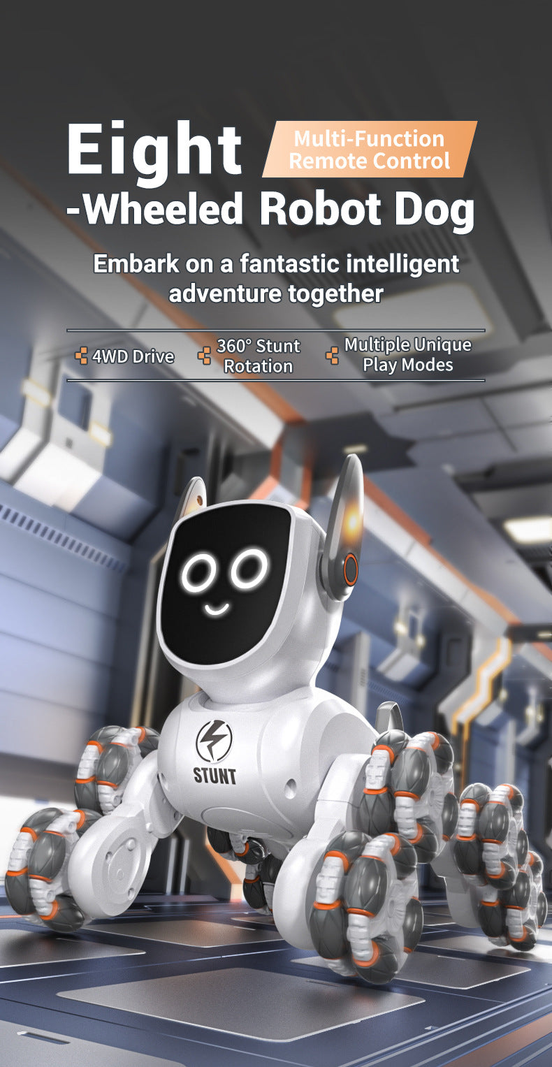 Best Programmable Toy for 10 Year Olds - Q193 Robot Dog with 8-Wheel Mobility & Obstacle Course