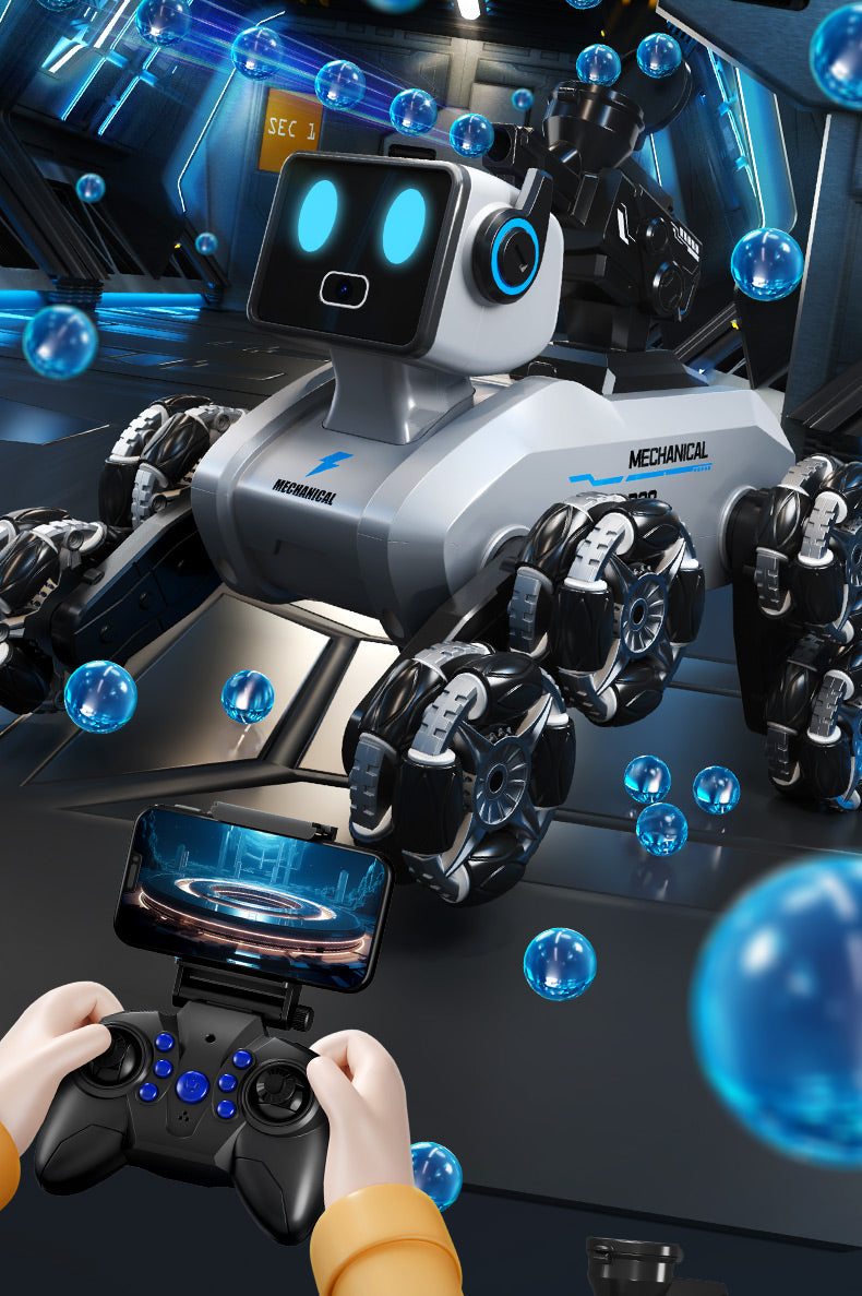 Robotic Dog with Water Capsule Game System - Camera,Remote Control Transforming Robot Dog - Gel Capsule Launcher, Gesture Control & 8-Wheel Stunts Ages 10+