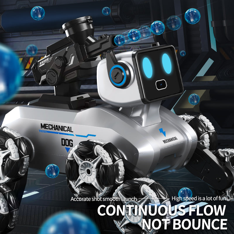 Robotic Dog with Water Capsule Game System - Camera,Remote Control Transforming Robot Dog - Gel Capsule Launcher, Gesture Control & 8-Wheel Stunts Ages 10+