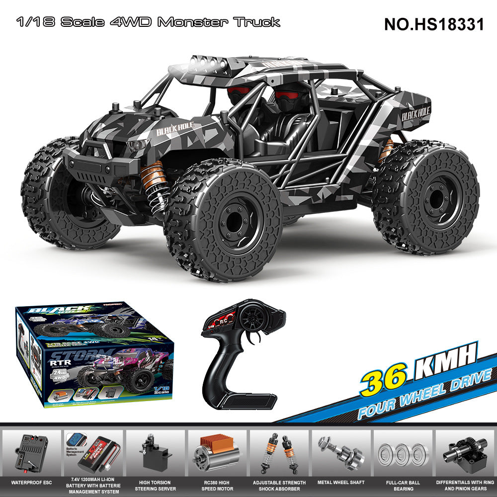 1/18 Scale Brushless Off-Road RC Truck - 45KM/H 4WD Rock Crawler with Oil Shocks HS18331 Brushed 4WD Desert Truck 36KM H