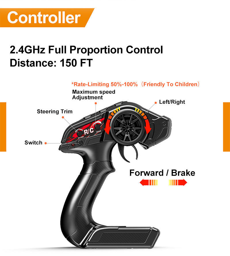 1/14 Scale 70KM/H Brushless Monster Truck - 4WD Off-Road RC Car with Oil Shocks & Anti-Flip Cage