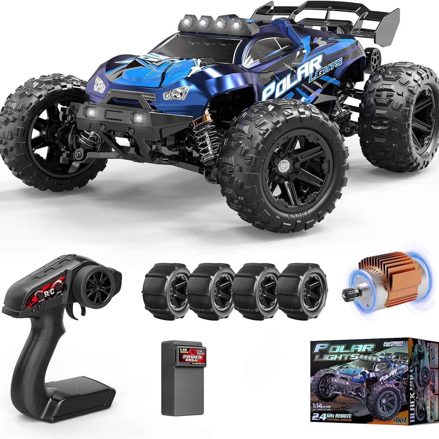 1/14 Scale Brushed Off-Road RC Car - 35KM/H 4WD All-Terrain Truck with 2.4G Proportional Control