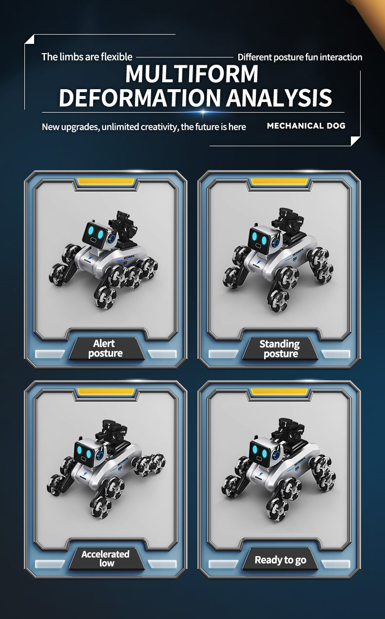 Robotic Dog with Water Capsule Game System - Camera,Remote Control Transforming Robot Dog - Gel Capsule Launcher, Gesture Control & 8-Wheel Stunts Ages 10+