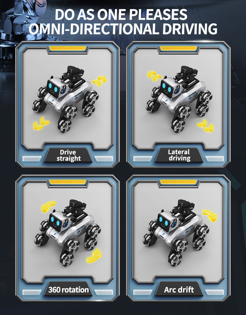 Robotic Dog with Water Capsule Game System - Camera,Remote Control Transforming Robot Dog - Gel Capsule Launcher, Gesture Control & 8-Wheel Stunts Ages 10+