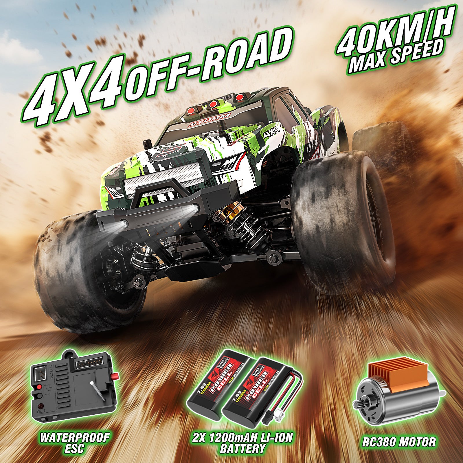 1/18 Scale Brushless Off-Road RC Truck - 45KM/H 4WD Rock Crawler with Oil Shocks