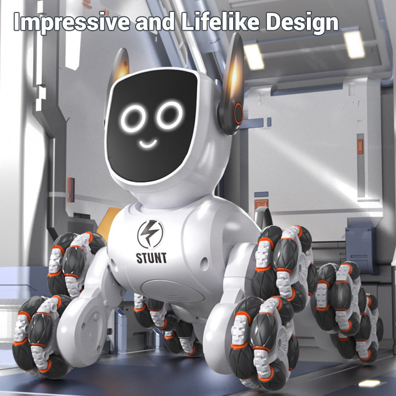 Best Programmable Toy for 10 Year Olds - Q193 Robot Dog with 8-Wheel Mobility & Obstacle Course