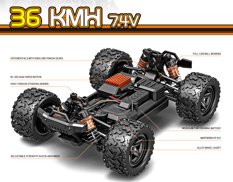 1/18 Scale Rock Crawler RC Car - Brushed 4x4 Off-Road Truck with 2.4G Proportional Control