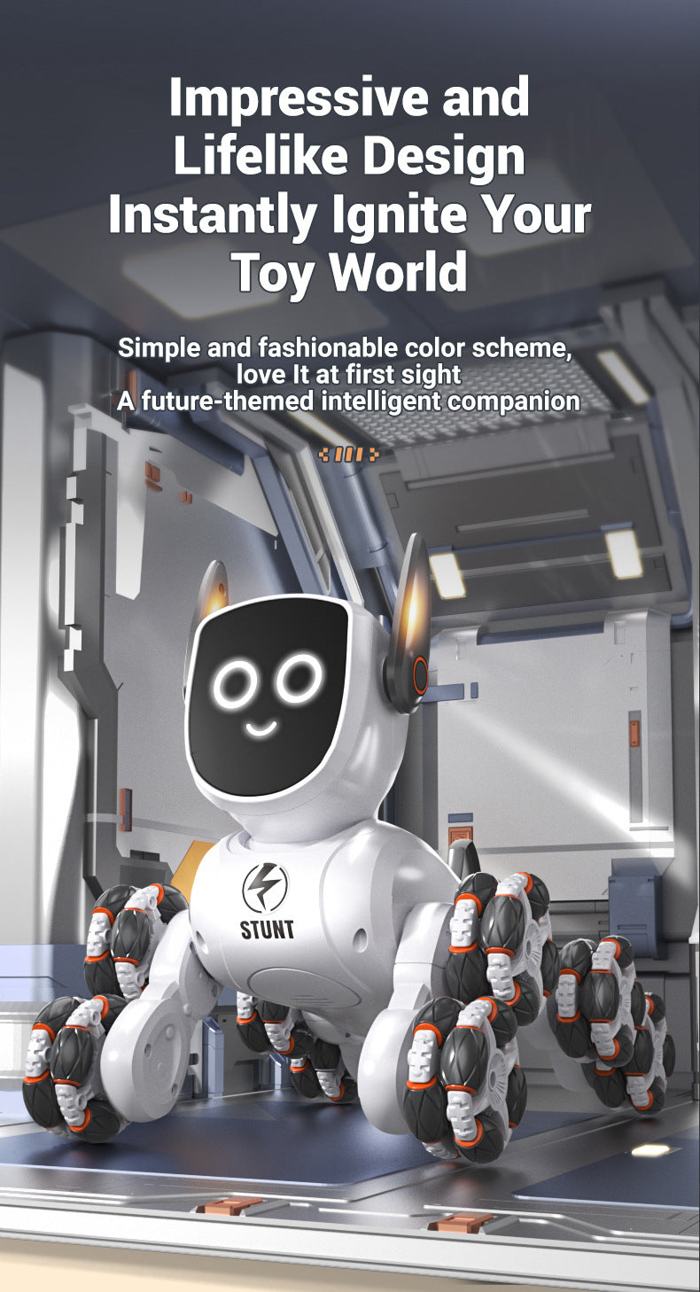 Best Programmable Toy for 10 Year Olds - Q193 Robot Dog with 8-Wheel Mobility & Obstacle Course