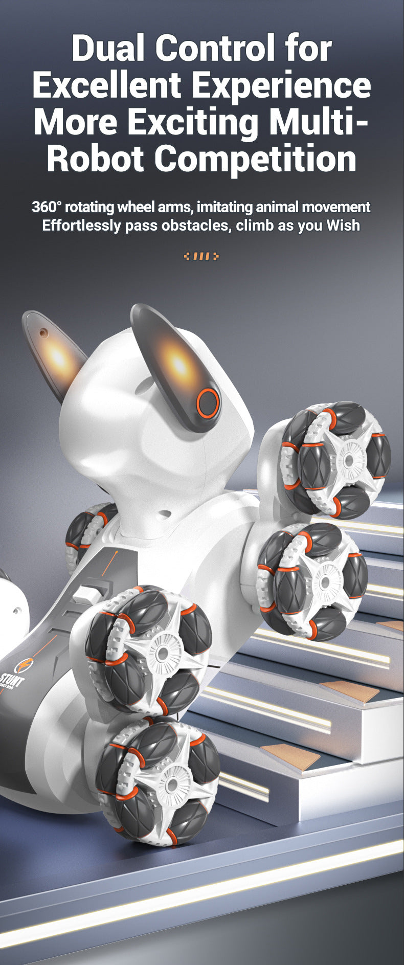 Best Programmable Toy for 10 Year Olds - Q193 Robot Dog with 8-Wheel Mobility & Obstacle Course