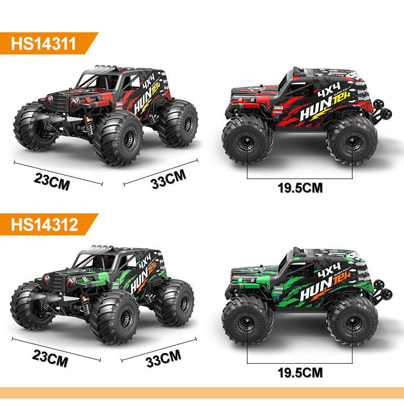 1/14 Scale 70KM/H Brushless Monster Truck - 4WD Off-Road RC Car with Oil Shocks & Anti-Flip Cage