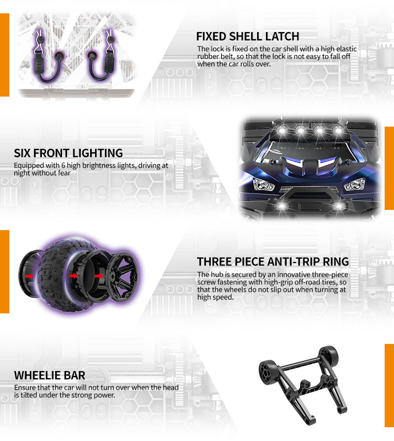 1/18 Scale Brushless Off-Road RC Truck - 45KM/H 4WD Rock Crawler with Oil Shocks