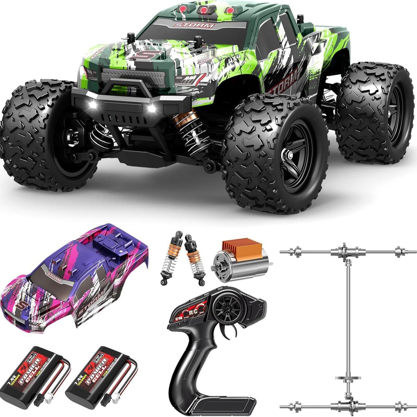 1/18 Scale Rock Crawler RC Car - Brushed 4x4 Off-Road Truck with 2.4G Proportional Control