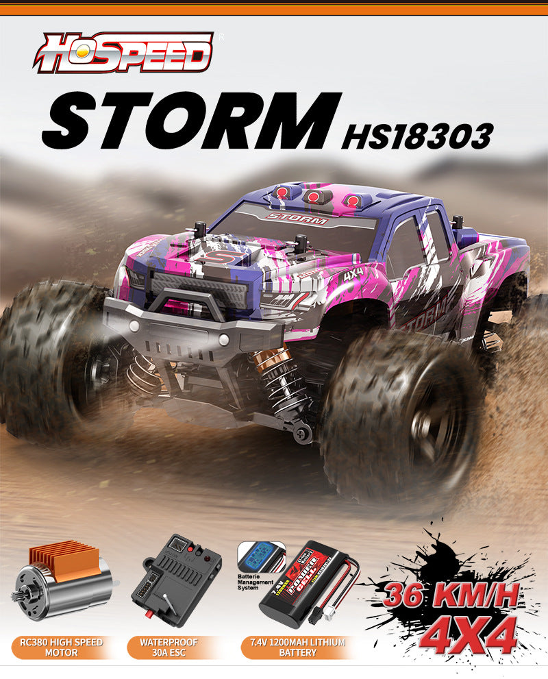 1/18 Scale Rock Crawler RC Car - Brushed 4x4 Off-Road Truck with 2.4G Proportional Control