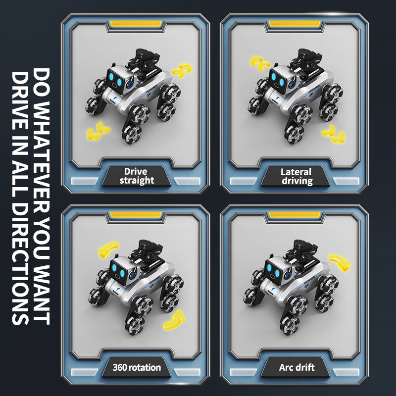 Robotic Dog with Water Capsule Game System - Camera,Remote Control Transforming Robot Dog - Gel Capsule Launcher, Gesture Control & 8-Wheel Stunts Ages 10+