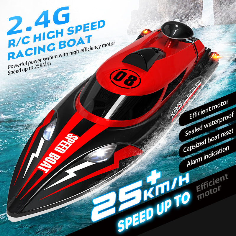 Pro Hydro Racing Boat | 25KM/H 2.4G RC Speedboat with LED Navigation Lights | Self-Righting Watercraft for Lakes & Pools