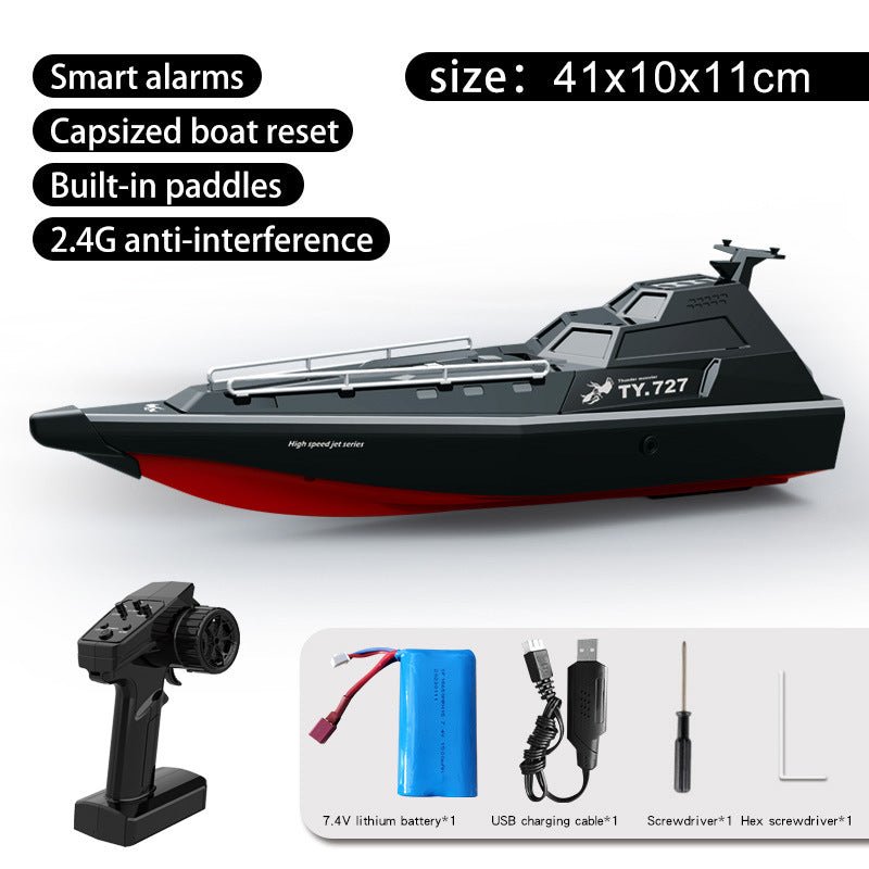 Jet Turbine RC Speedboat | 30KM/H Brushless Watercraft with IPX8 Waterproofing | 2.4G Self-Righting Racing Boat for Lakes