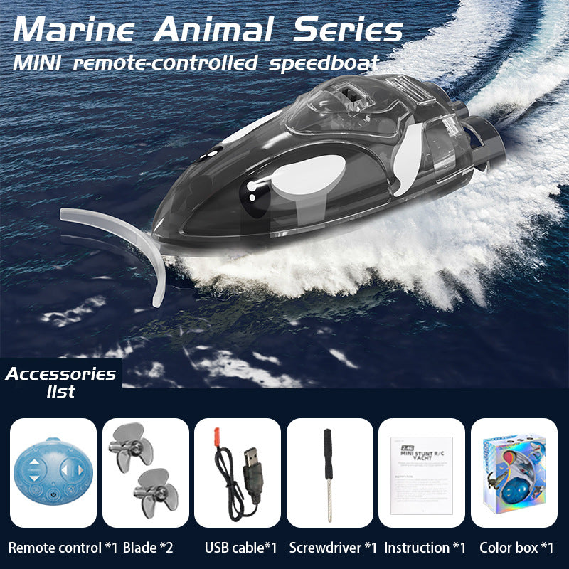 Summer Mini Racer | 15KM/H High-Speed RC Cruiser with LED Pulse | IPX7 Waterproof Pool Toy for Kids & Families