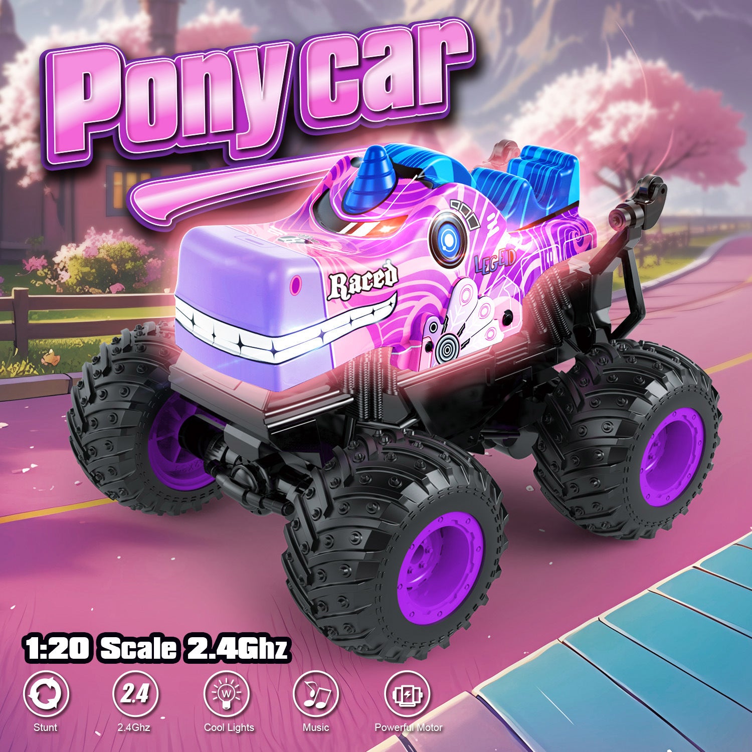 Dancing LED RC Stunt Car | Upright Spinning 4x4 Off-Roader with Music | Big Wheel Remote Toy for Kids