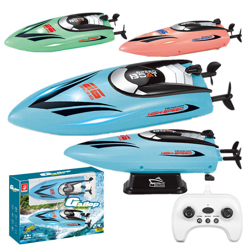 HY812 Stunt Racer | 2.4G Auto-Roll RC Speedboat with LED Symphony | Kids Water Show Boat