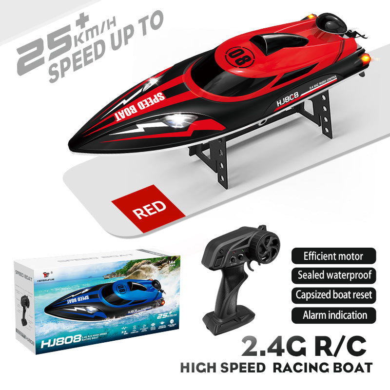 Pro Hydro Racing Boat | 25KM/H 2.4G RC Speedboat with LED Navigation Lights | Self-Righting Watercraft for Lakes & Pools