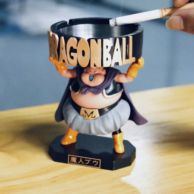 Pink Magic Resin Ashtray - Cartoon Character Desktop Organizer w/ Detachable Base