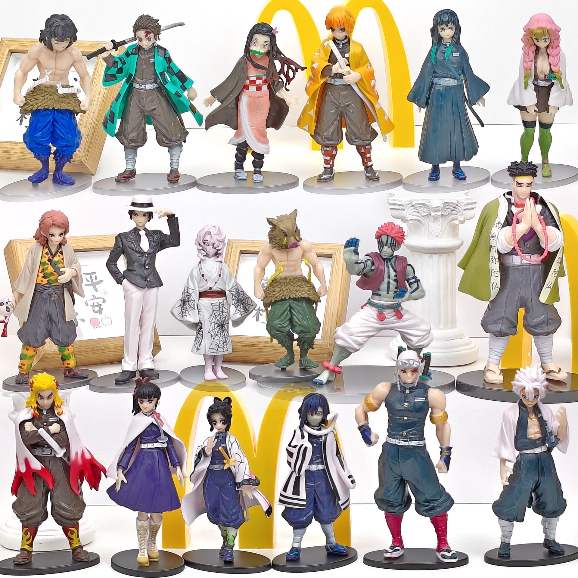 Demon Slayer Complete Set: Tanjiro, Nezuko, Zenitsu, Muichiro Anime Figures - Limited Edition Collectible Statues w/ Display Base