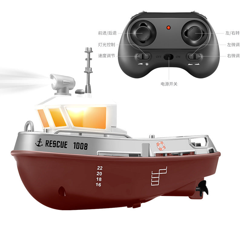 Mini Aqua Explorer | 2.4G Rechargeable RC Boat for Kids | LED Water Toy with Self-Righting Hull