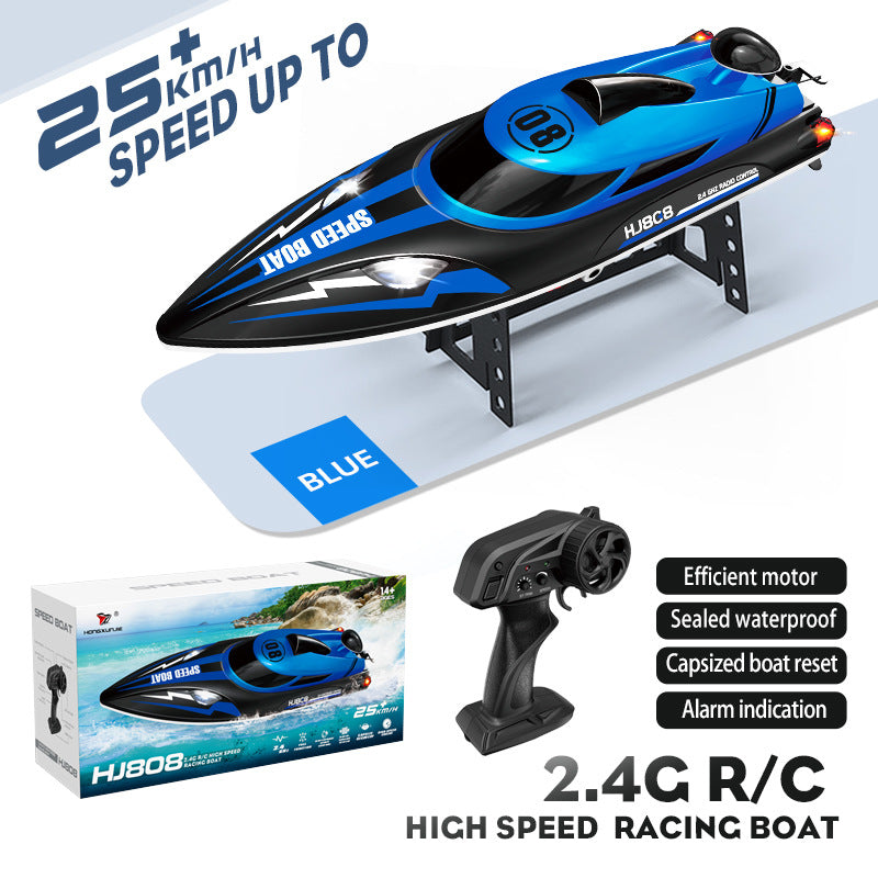 Pro Hydro Racing Boat | 25KM/H 2.4G RC Speedboat with LED Navigation Lights | Self-Righting Watercraft for Lakes & Pools