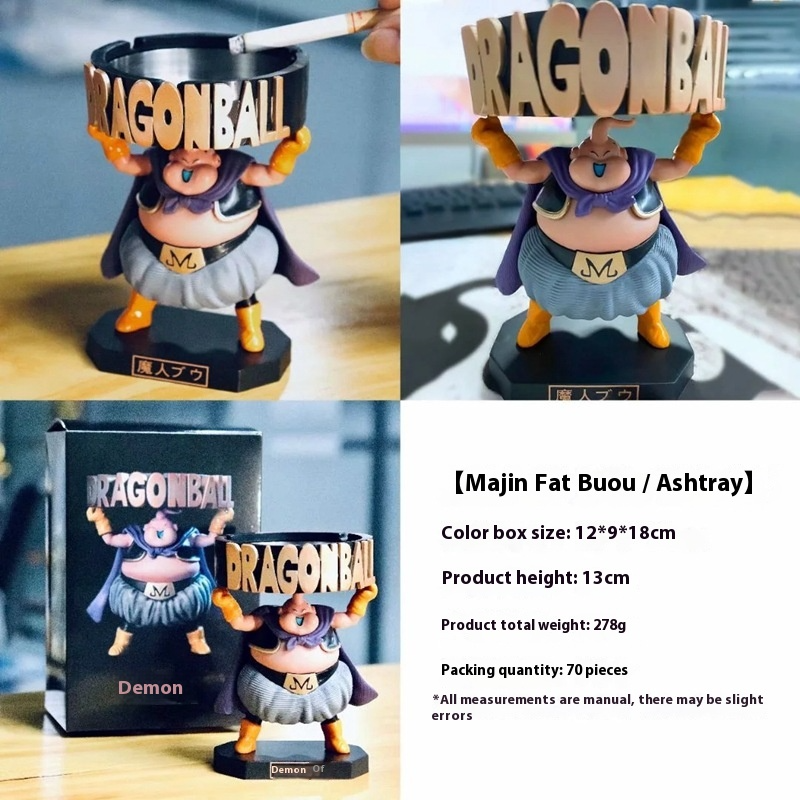 Pink Magic Resin Ashtray - Cartoon Character Desktop Organizer w/ Detachable Base