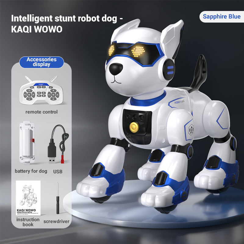 Programmable Robot Dog - Voice Interactive STEM Toy with Coding App for Kids Ages 6-12 Blue