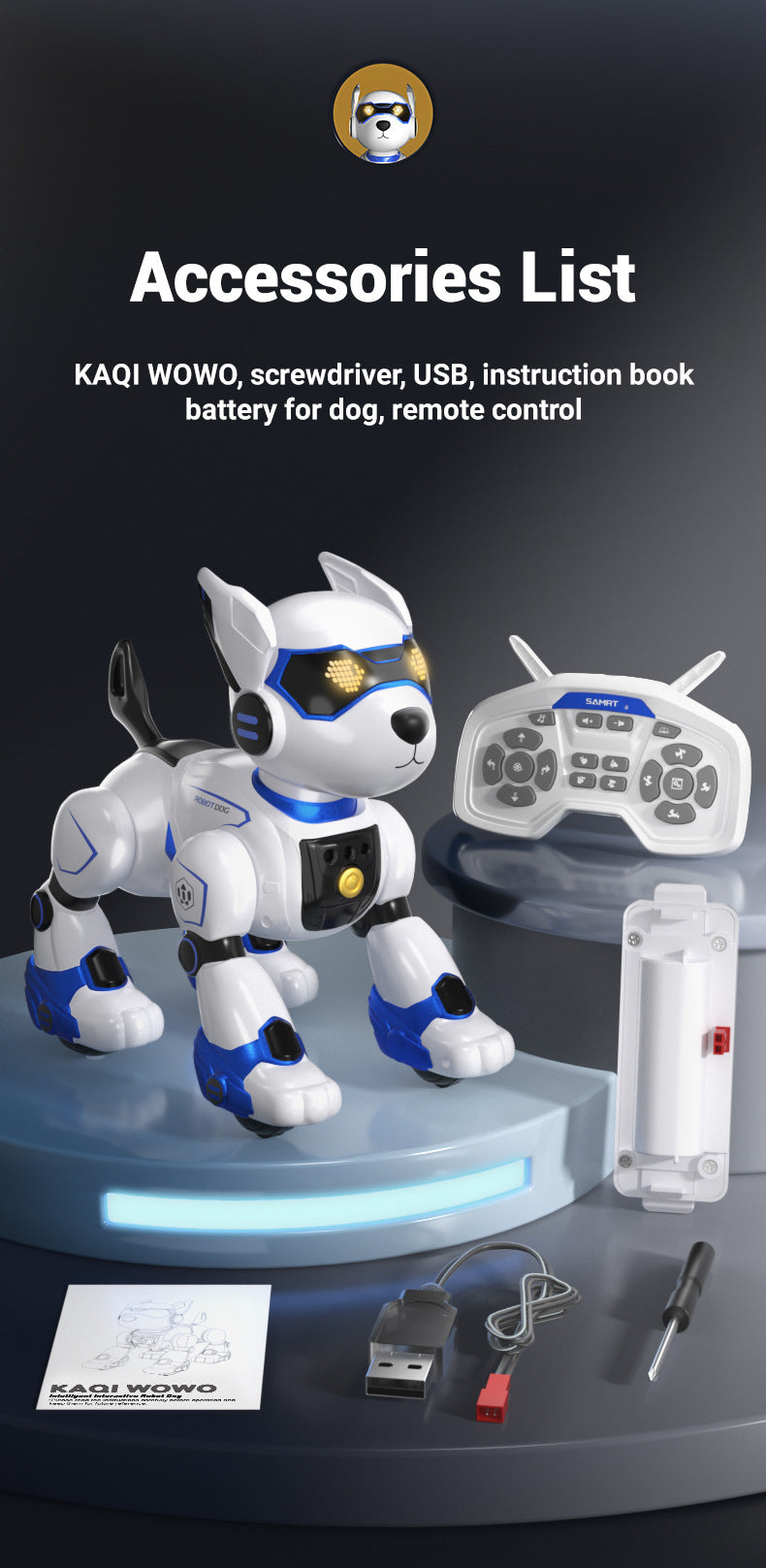 Programmable Robot Dog - Voice Interactive STEM Toy with Coding App for Kids Ages 6-12