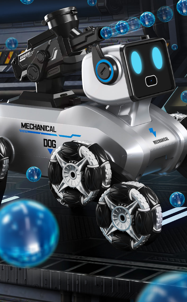 Robotic Dog with Water Capsule Game System - Camera,Remote Control Transforming Robot Dog - Gel Capsule Launcher, Gesture Control & 8-Wheel Stunts Ages 10+