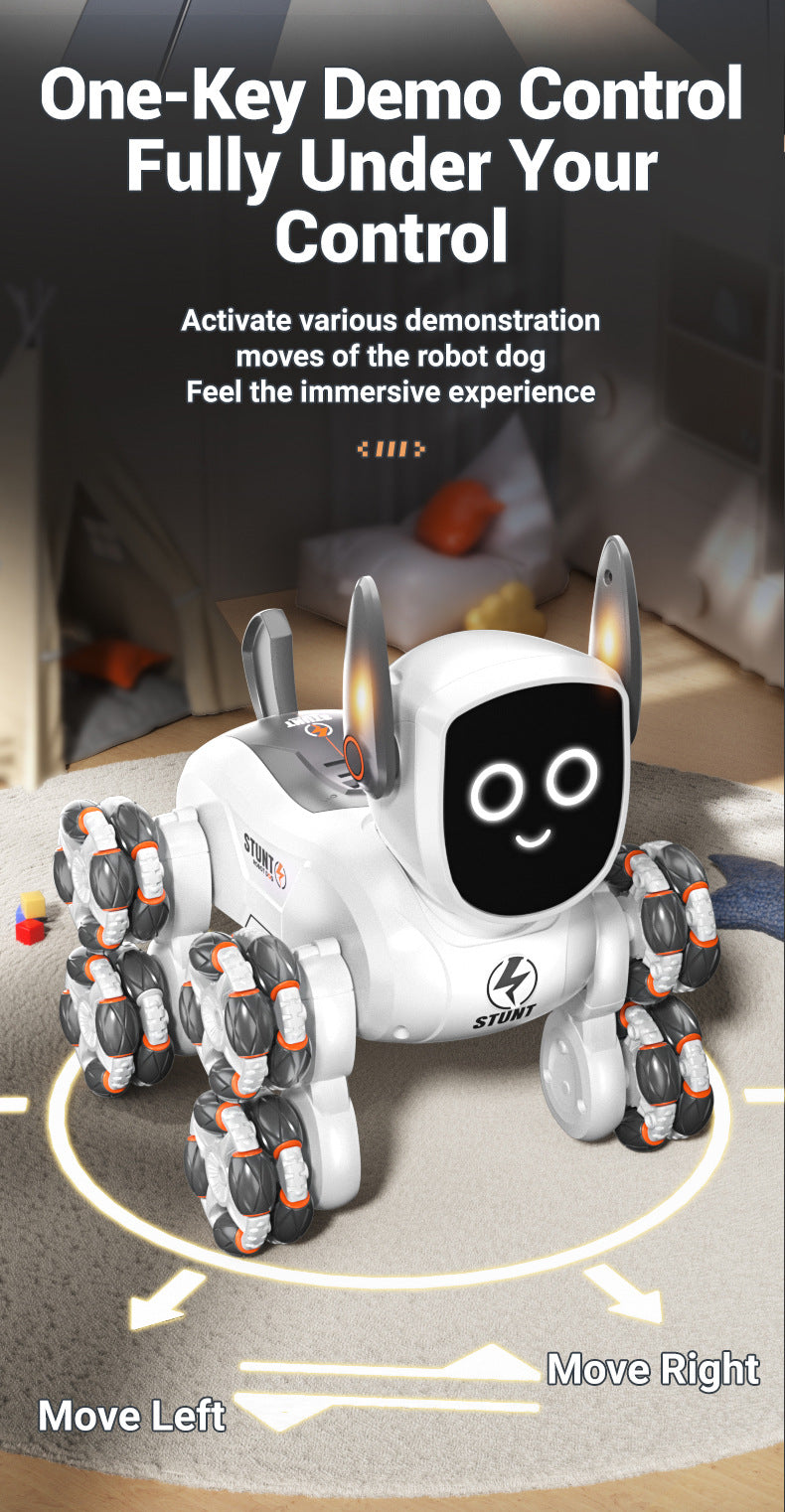 Best Programmable Toy for 10 Year Olds - Q193 Robot Dog with 8-Wheel Mobility & Obstacle Course