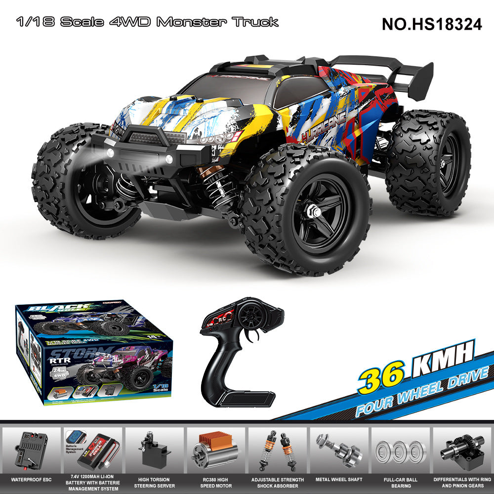 1/18 Scale Rock Crawler RC Car - Brushed 4x4 Off-Road Truck with 2.4G Proportional Control HS18324Brushed RC Racing Car36KM H 1:18