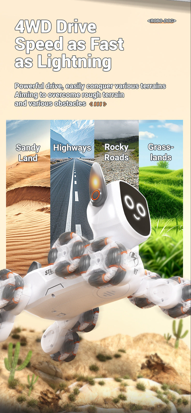 Best Programmable Toy for 10 Year Olds - Q193 Robot Dog with 8-Wheel Mobility & Obstacle Course