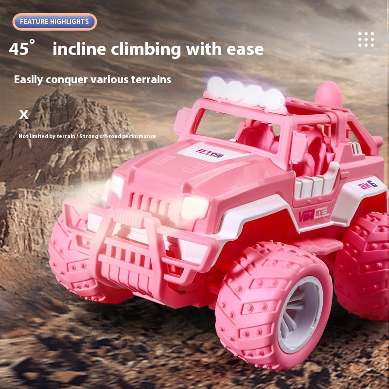 Sparkle Pink RC Crawler | 4WD Off-Road Car for Girls with Light-Up Wheels | Large Scale Remote Control Gift