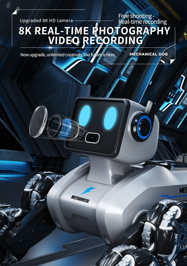 Robotic Dog with Water Capsule Game System - Camera,Remote Control Transforming Robot Dog - Gel Capsule Launcher, Gesture Control & 8-Wheel Stunts Ages 10+