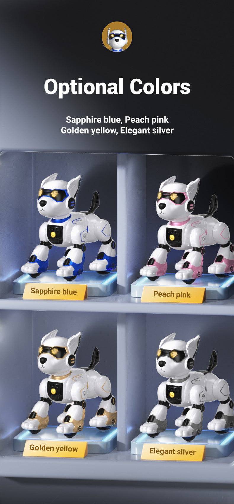 Programmable Robot Dog - Voice Interactive STEM Toy with Coding App for Kids Ages 6-12