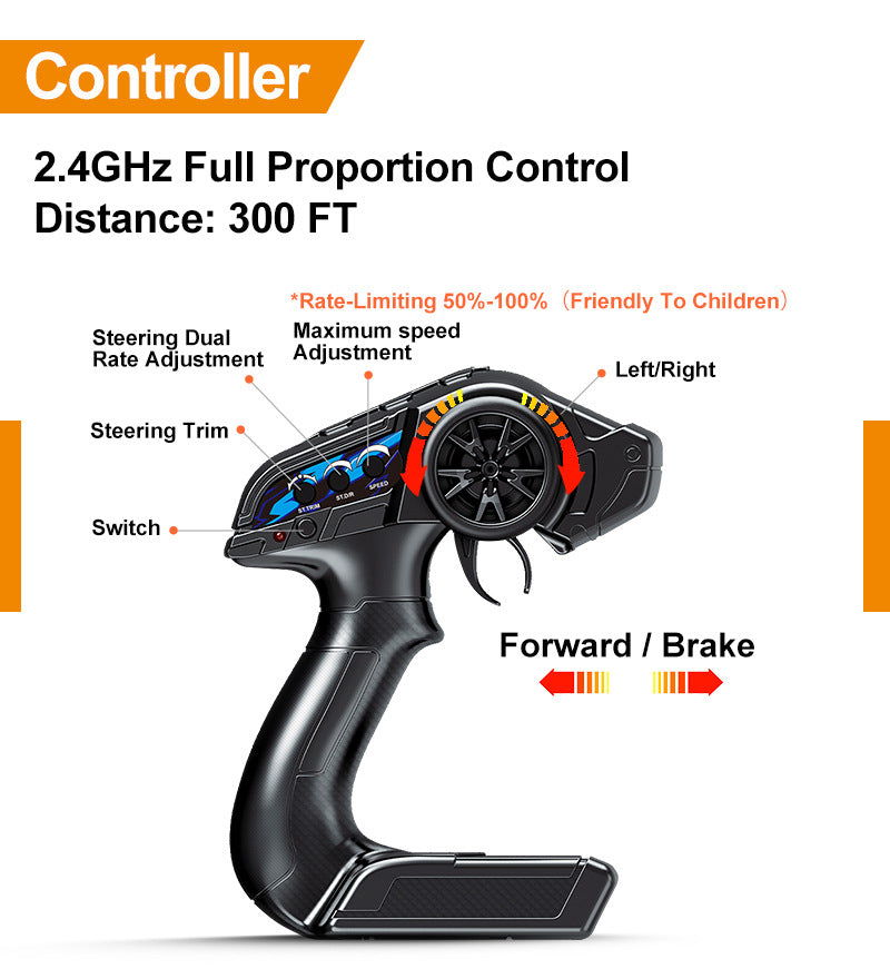 1/14 Scale 70KM/H Brushless Monster Truck - 4WD Off-Road RC Car with Oil Shocks & Anti-Flip Cage