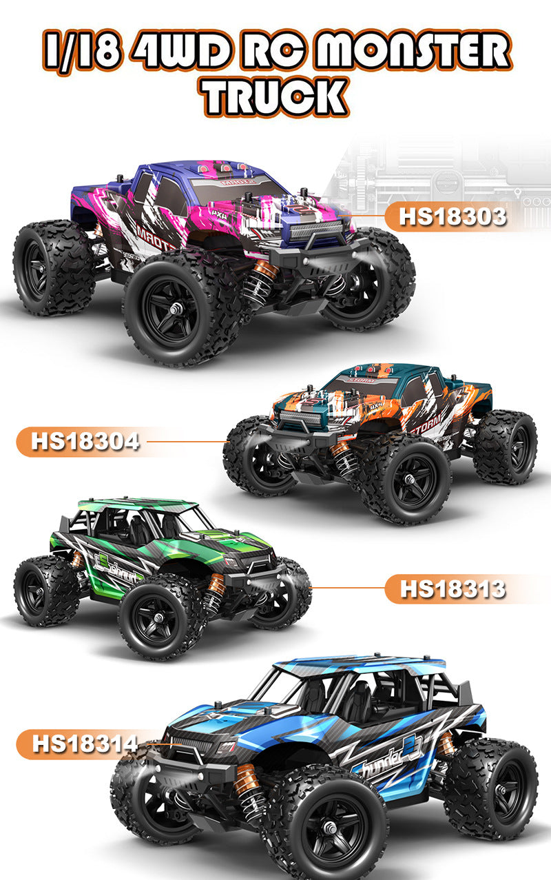 1/18 Scale Rock Crawler RC Car - Brushed 4x4 Off-Road Truck with 2.4G Proportional Control
