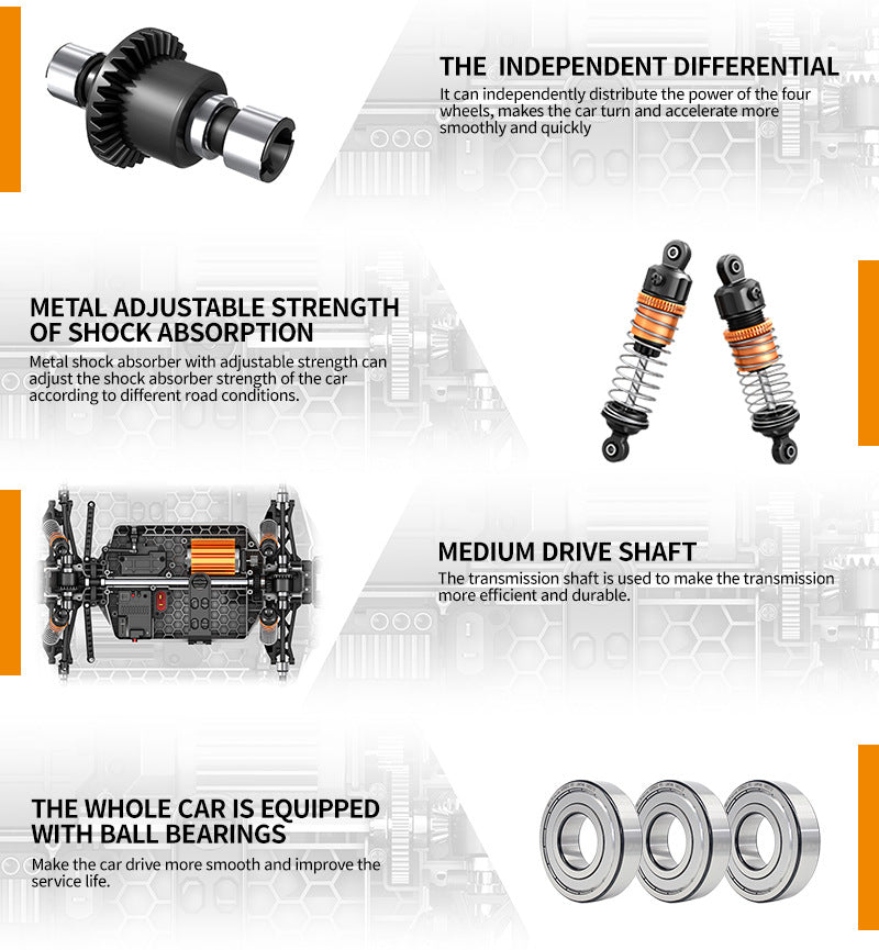 1/14 Scale 70KM/H Brushless Monster Truck - 4WD Off-Road RC Car with Oil Shocks & Anti-Flip Cage